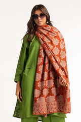 Rust Jacquard Shawl-23-07 C