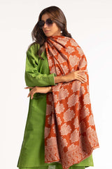 Rust Jacquard Shawl-23-07 C