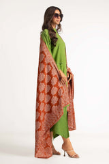 Rust Jacquard Shawl-23-07 C