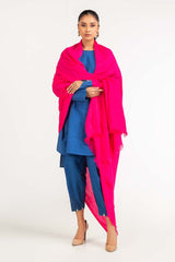 Neon Pink Plain Khadi Shawl-23-15 A