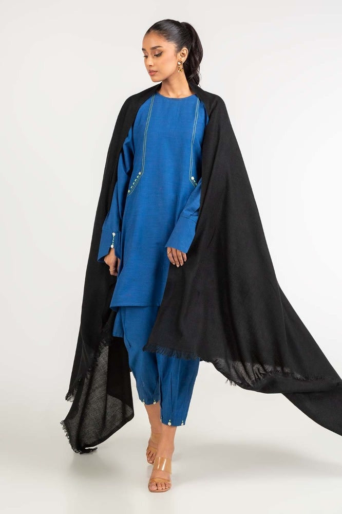 Black Plain Woolen Khadi