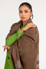 Brown Border Line Shawl-23-23 C