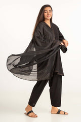 Black Foil Paper Shawl-23-04 B