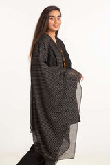 Black Foil Paper Shawl-23-04 B