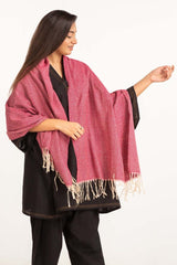 Red Small Chevron Shawl-23-38 B