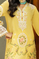 3 Piece Unstitched Embroidered Lawn Suit with Printed Tussar Silk Dupatta SP-52049