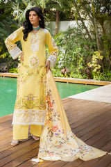 3 Piece Unstitched Embroidered Lawn Suit with Printed Tussar Silk Dupatta SP-52049