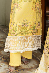 3 Piece Unstitched Embroidered Lawn Suit with Printed Tussar Silk Dupatta SP-52049