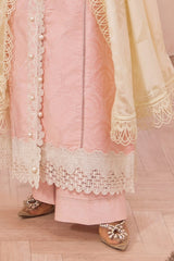 3 Piece Unstitched Embroidered Jacquard Suit with Burnout Raw Silk Dupatta FE-52078