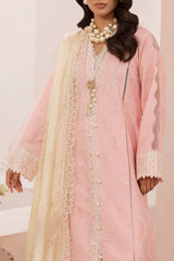 3 Piece Unstitched Embroidered Jacquard Suit with Burnout Raw Silk Dupatta FE-52078