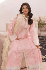 3 Piece Unstitched Embroidered Jacquard Suit with Burnout Raw Silk Dupatta FE-52078