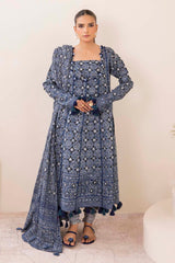 3 Piece Unstitched Silver Printed Lawn Suit CL-52622