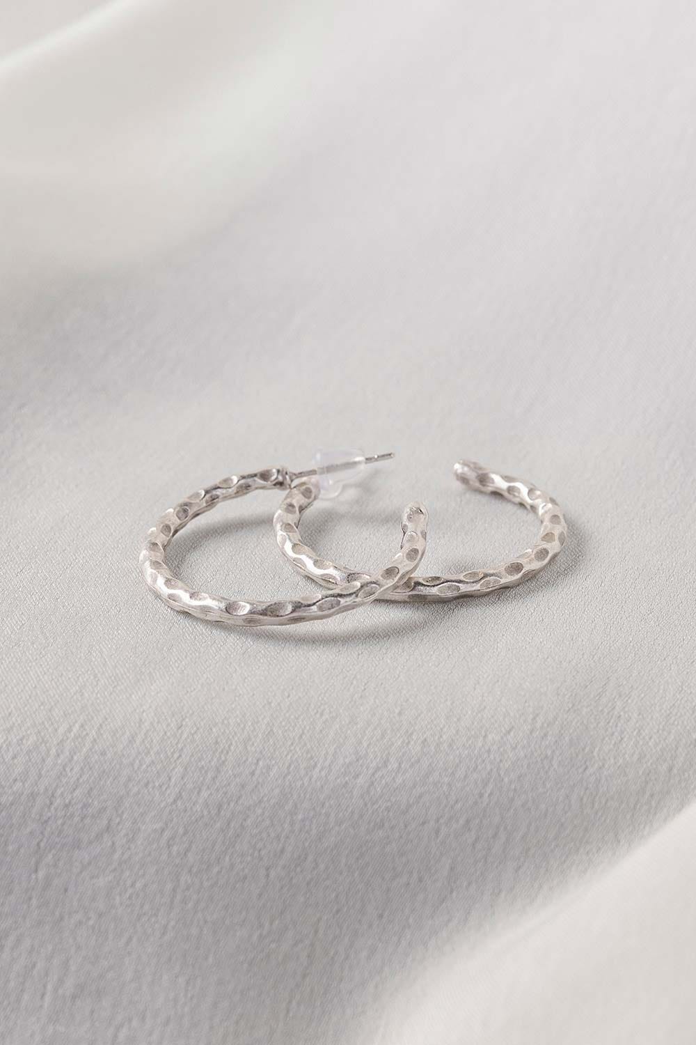 Silver C Hoop Earrings
