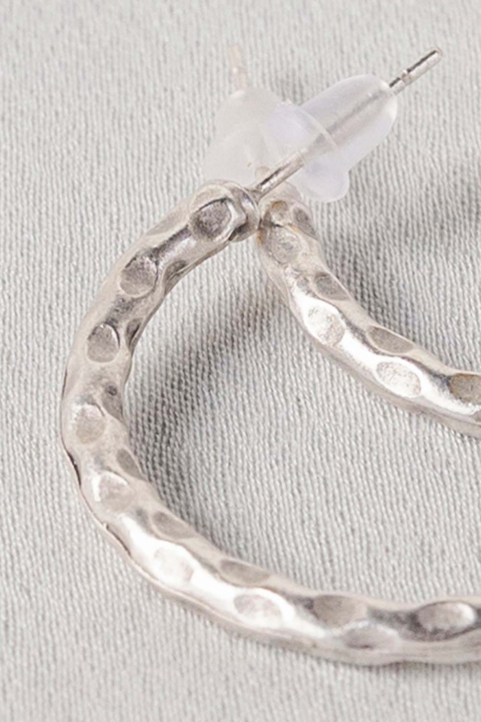 Silver C Hoop Earrings