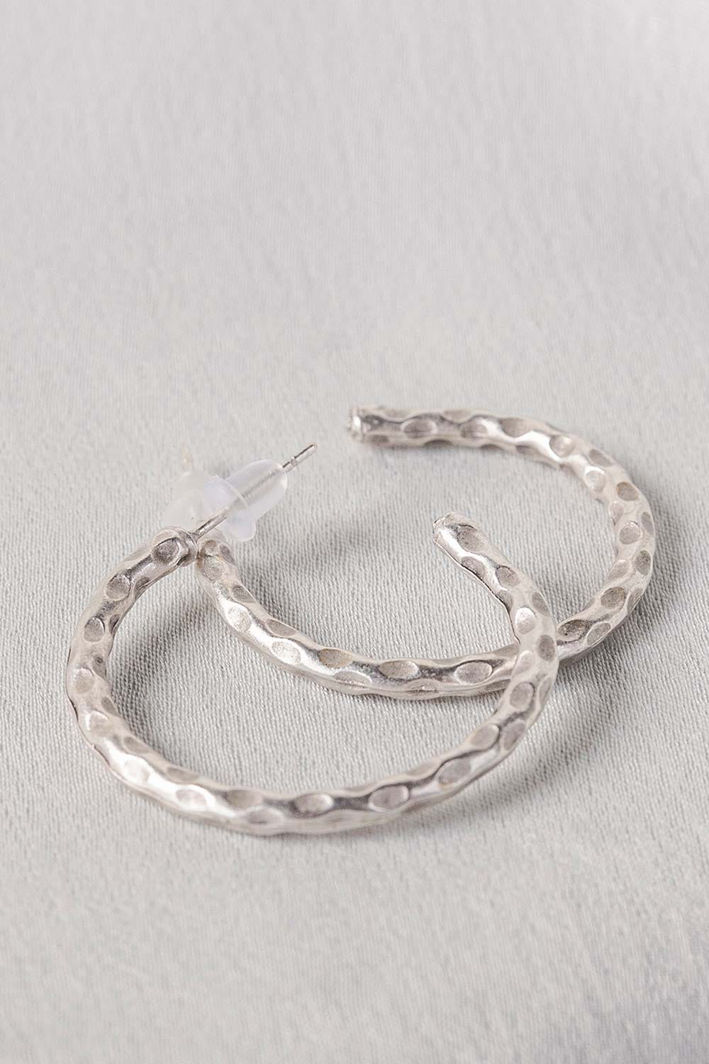 Silver C Hoop Earrings IFA-ER-005