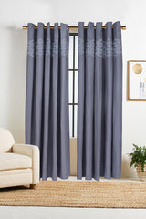 Silver Grey Embroidered Curtain