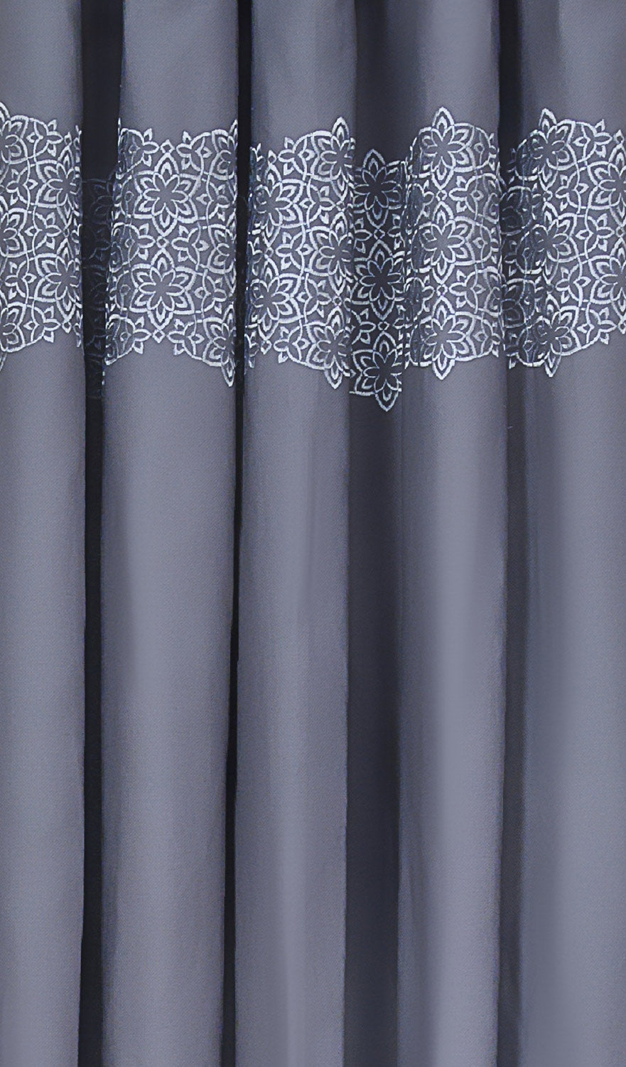 Silver Grey Embroidered Curtain