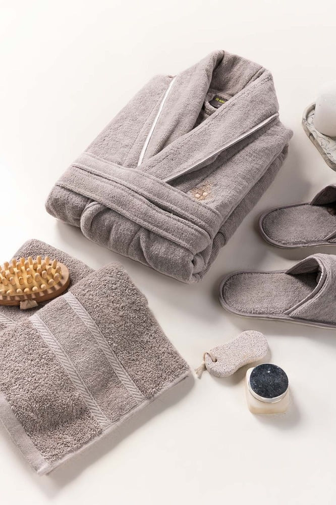Silver Velour Bathrobe
