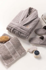 Silver Velour Bathrobe