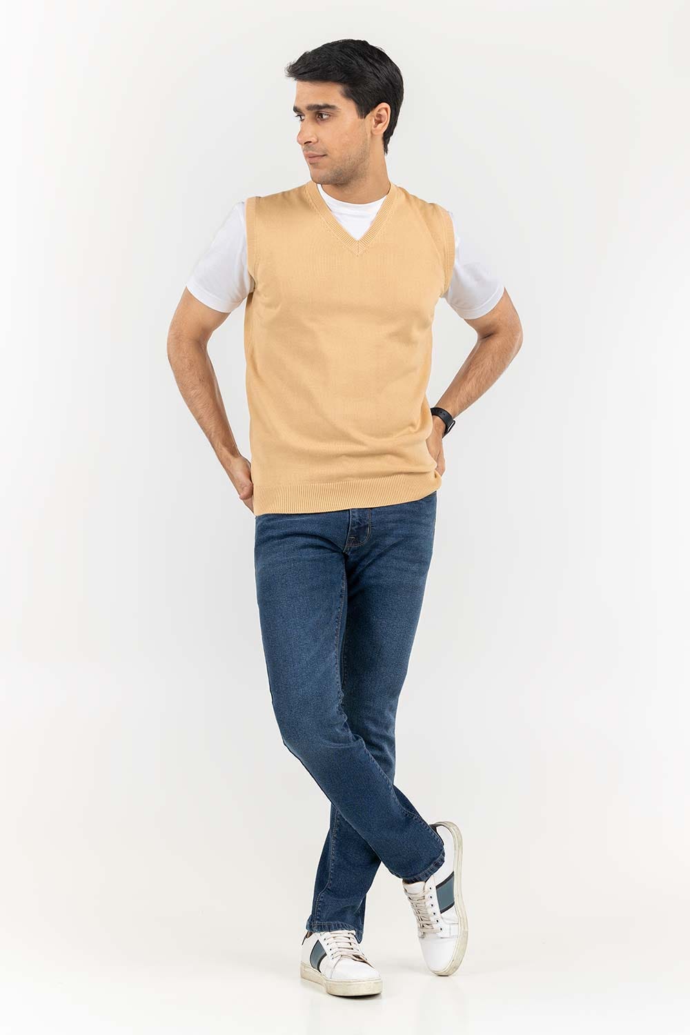 Skin Basic V Neck Sleeveless Sweater SWT-BSLVN-22-011