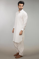 100% Cotton Regular Fit Fashion Stitched Suit Off White SKS-123