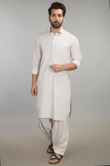 100% Cotton Regular Fit Fashion Stitched Suit Ash Grey SKS-124