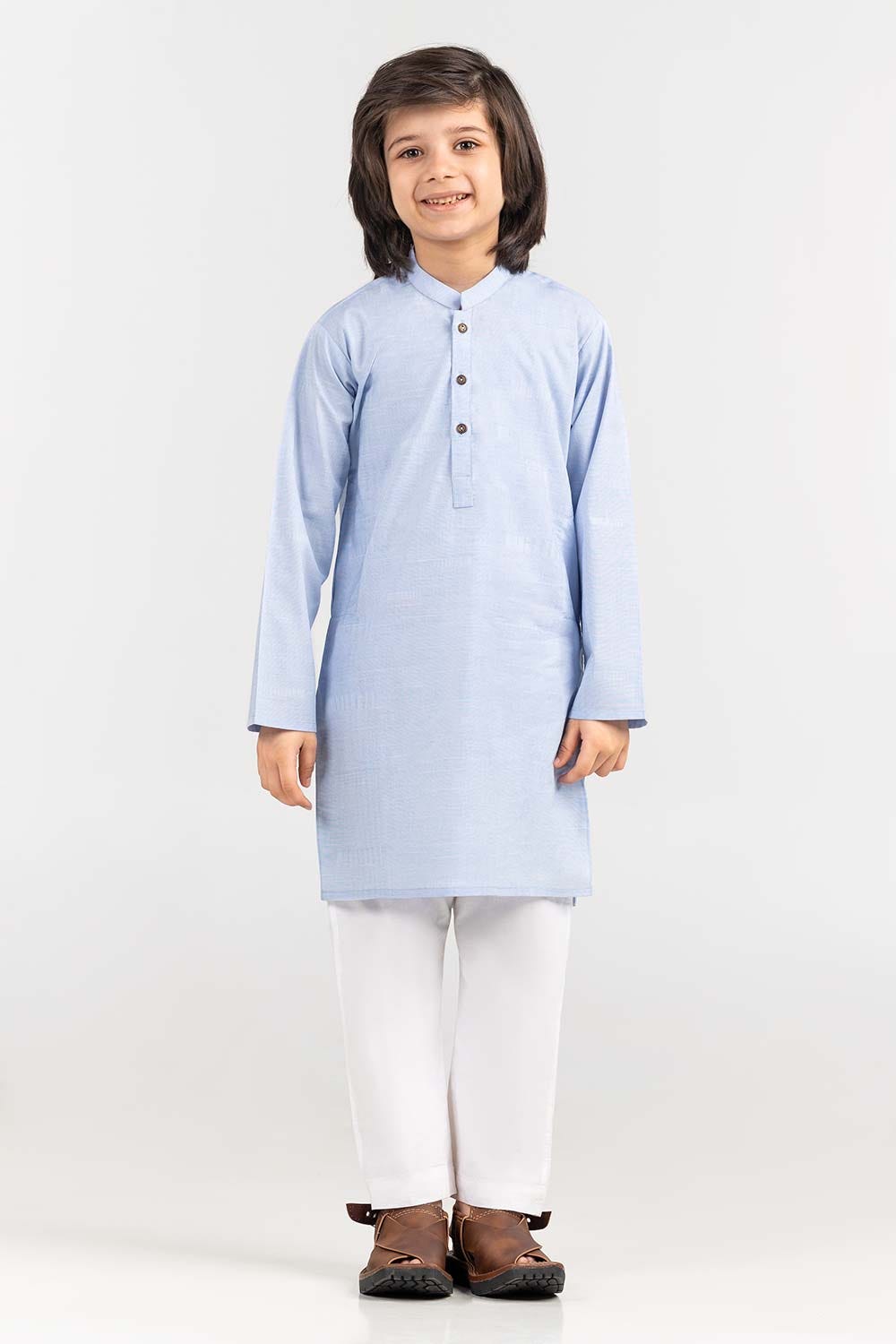 Sky Blue Basic Kids Kurta KR-KPLN22-004