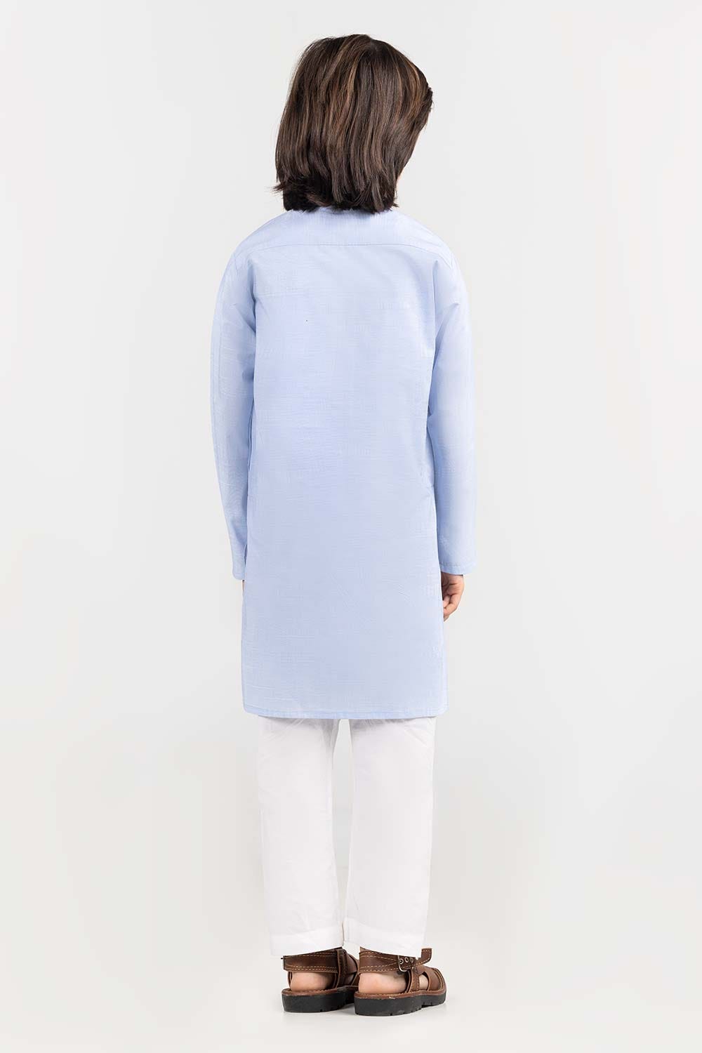 Sky Blue Basic Kids Kurta KR-KPLN22-004
