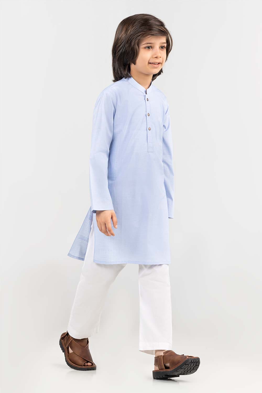 Sky Blue Basic Kids Kurta KR-KPLN22-004