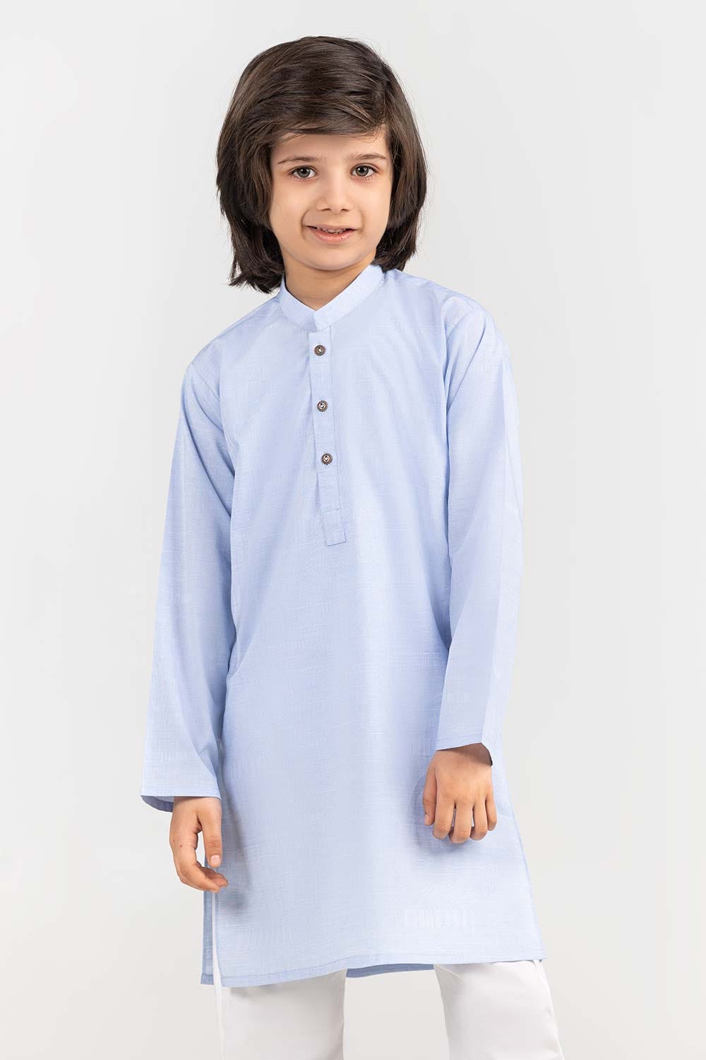 Sky Blue Basic Kids Kurta KR-KPLN22-004