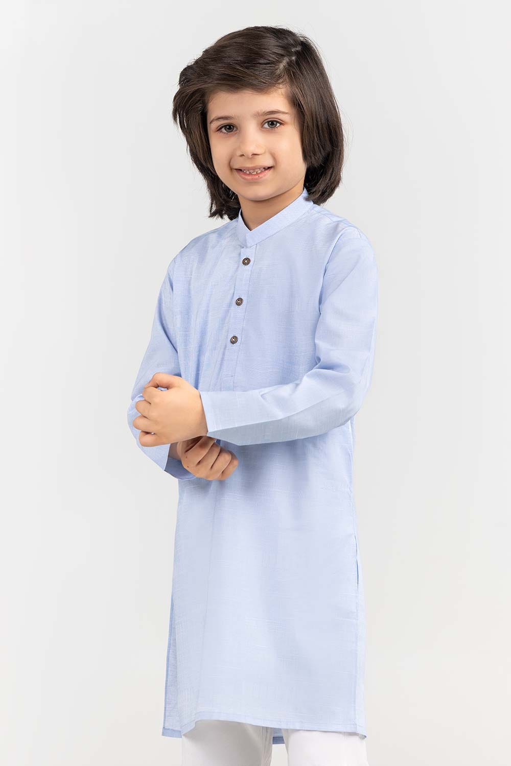 Sky Blue Basic Kids Kurta KR-KPLN22-004