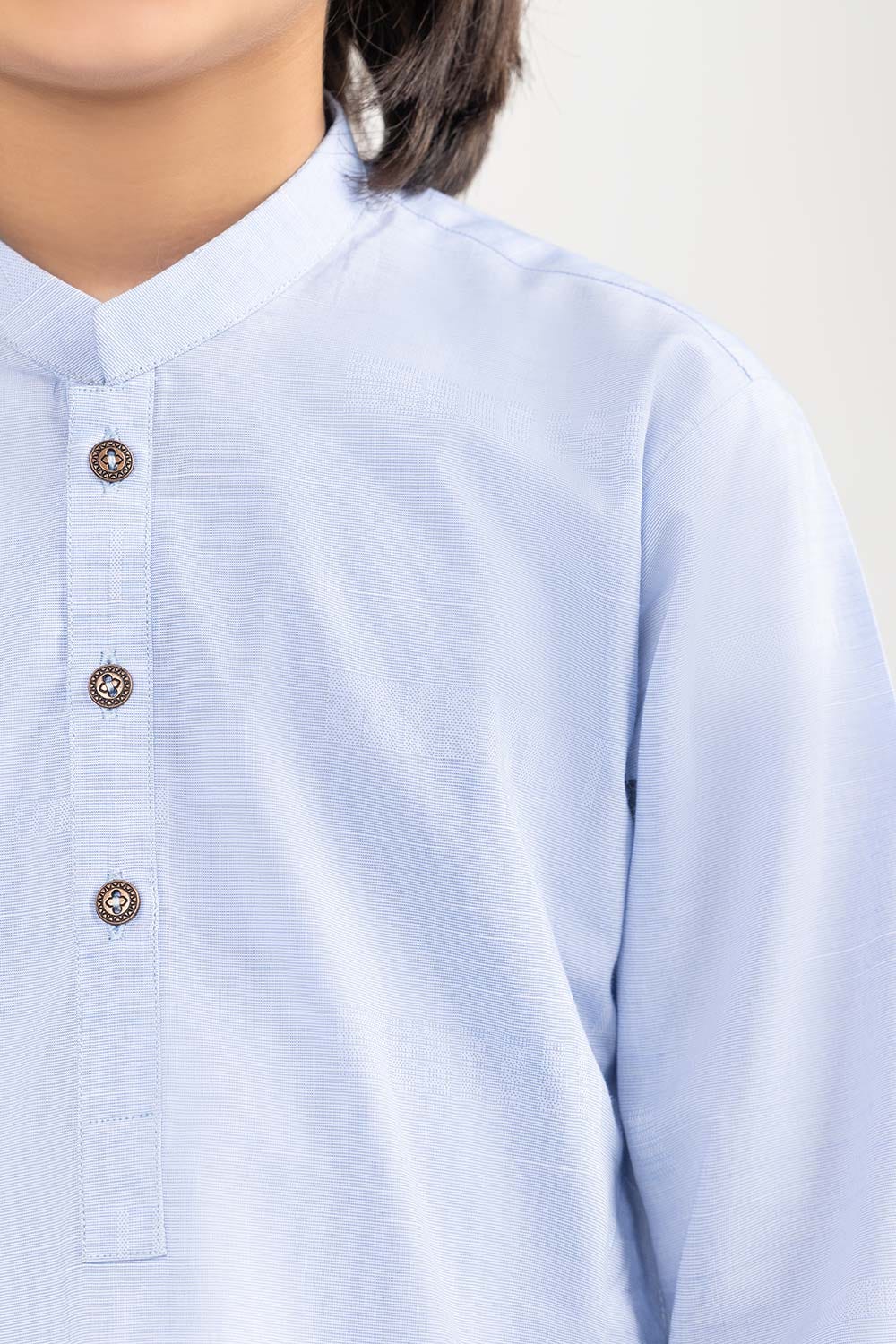Sky Blue Basic Kids Kurta KR-KPLN22-004