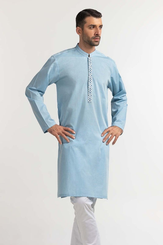 Sky Blue Embroidered Kurta KR-EMB24-017