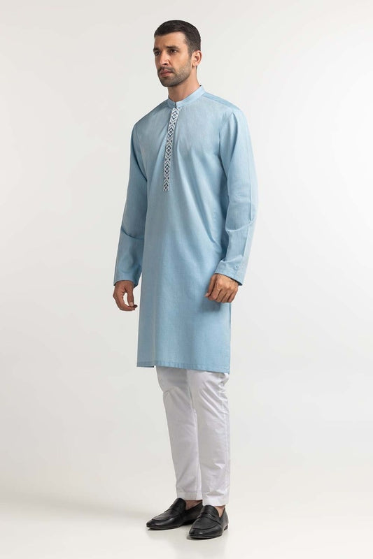 Sky Blue Embroidered Kurta KR-EMB24-017