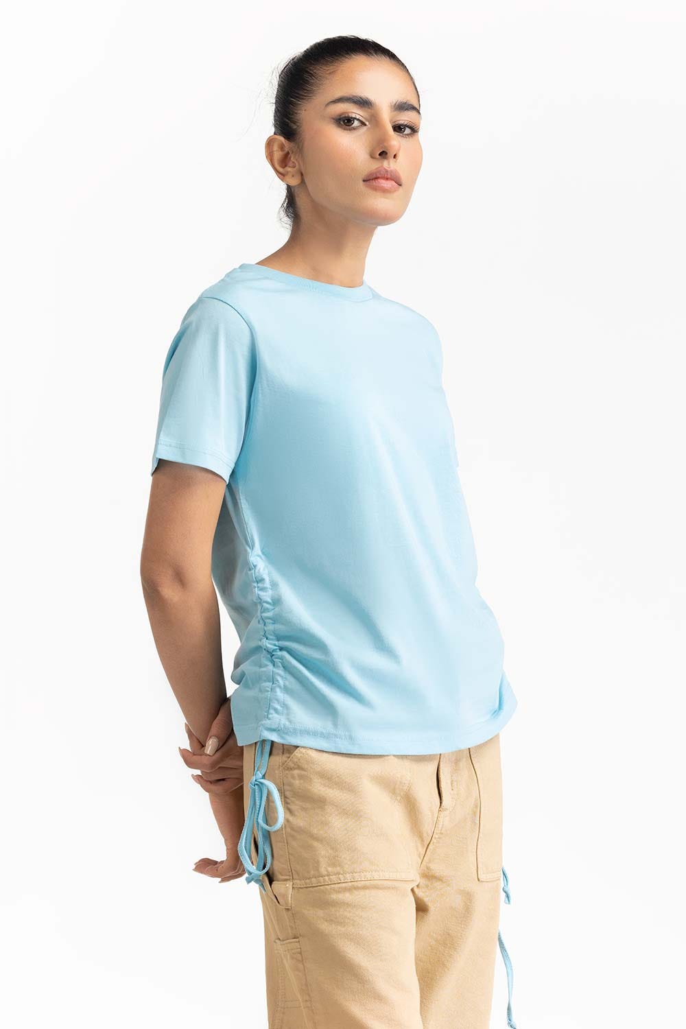 Sky Blue Knit T-Shirt 231-213-004 B