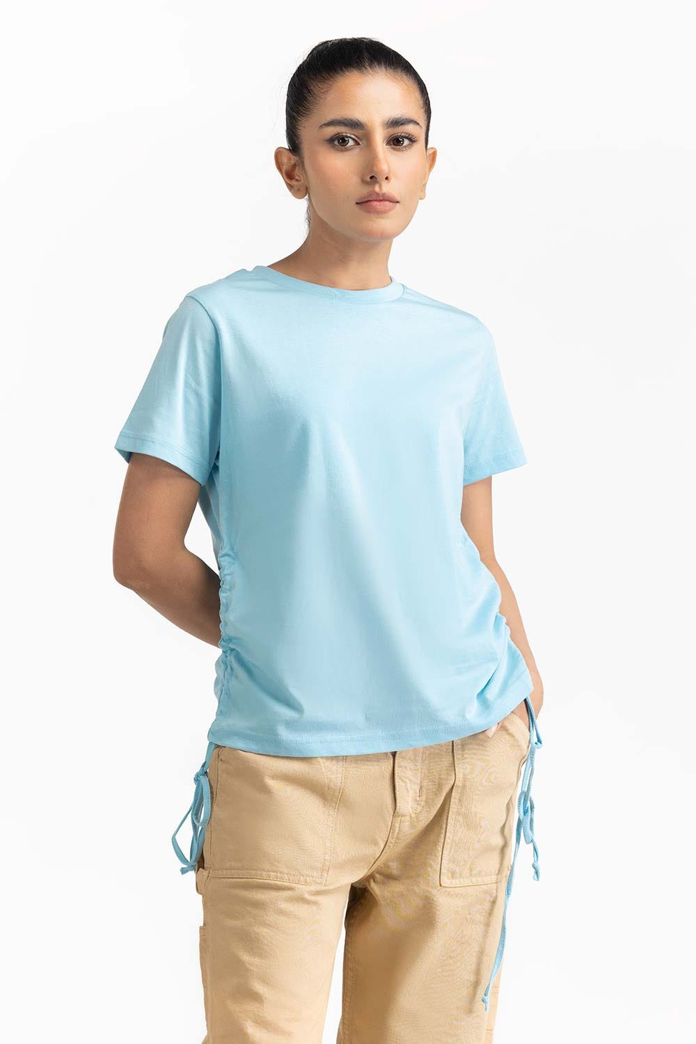 Sky Blue Knit T-Shirt 231-213-004 B
