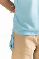 Sky Blue Knit T-Shirt 231-213-004 B