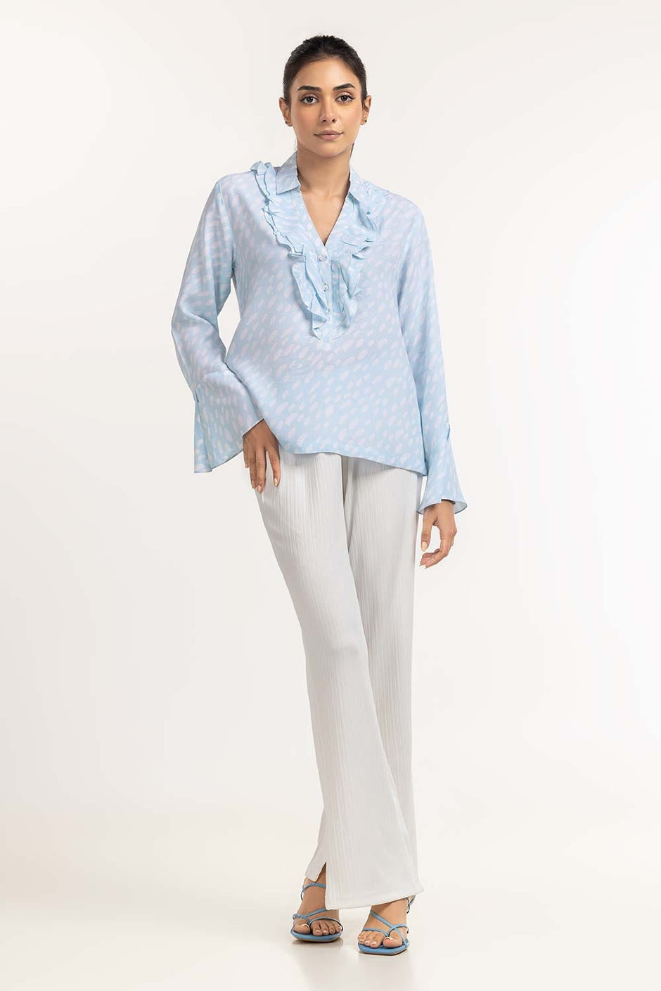 Sky Blue Woven Blouse