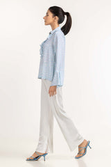 Sky Blue Woven Blouse 231-217-072