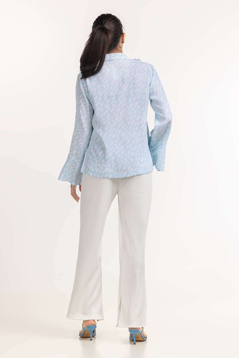 Sky Blue Woven Blouse 231-217-072