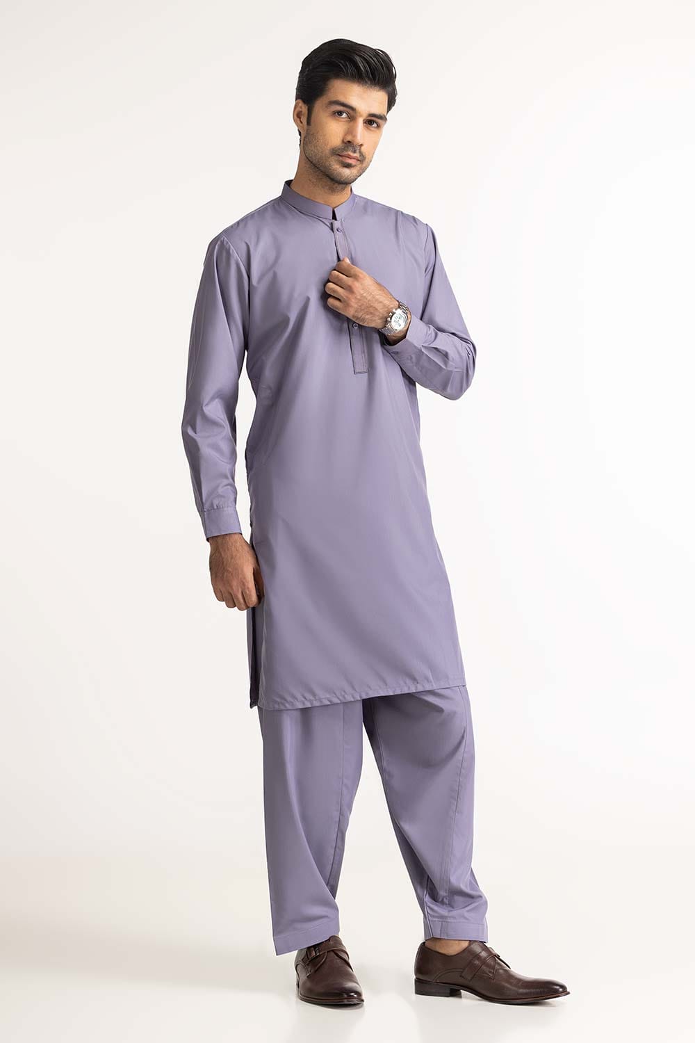 Slate Grey Embroidered Suit