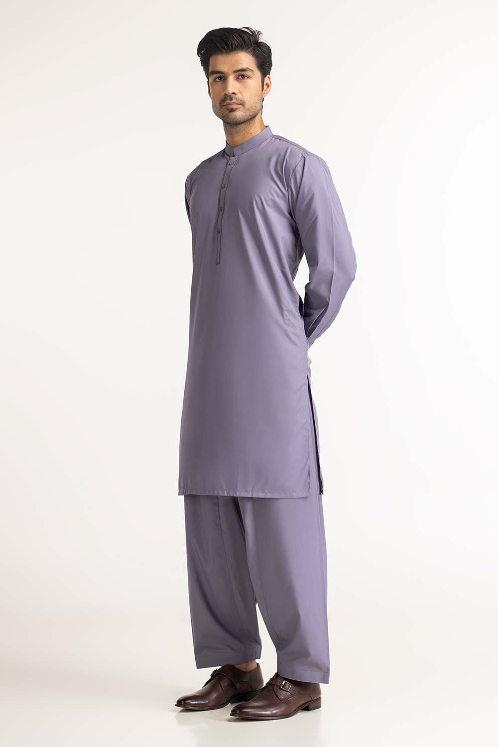 Slate Grey Embroidered Suit