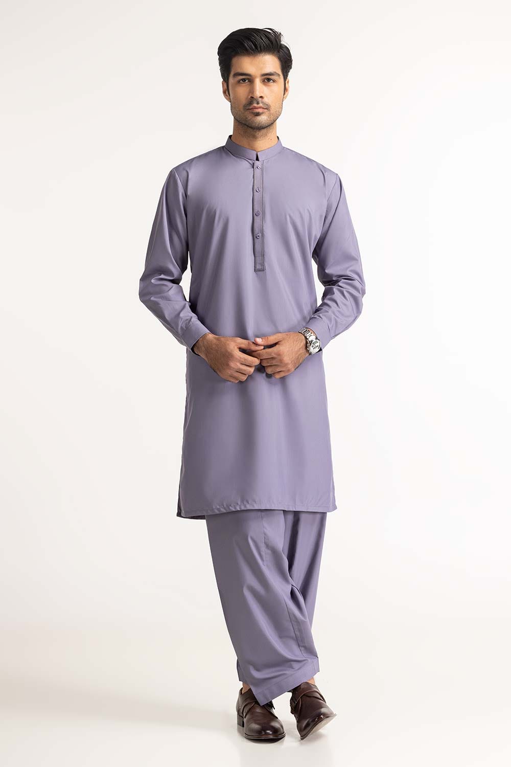 Slate Grey Embroidered Suit