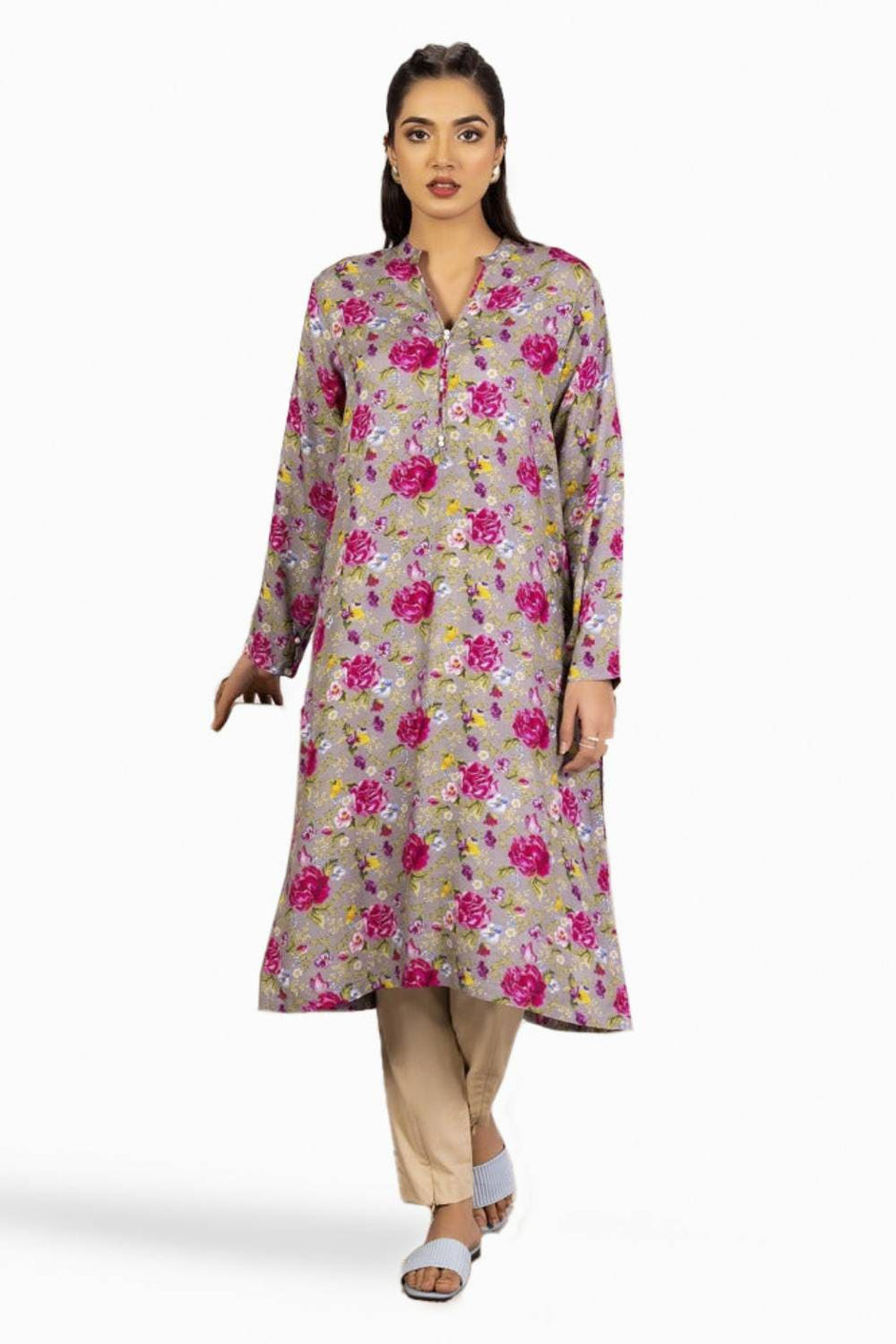 Slub Viscose Printed Shirt