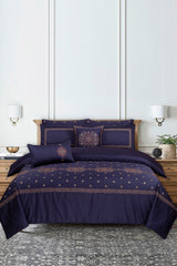 Smoke T-400 Embroidered Quilt Cover Set