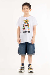 Toddler Boy Snow White Print Knit Top TBKT-2210059