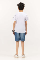 Junior Boy Snow White Printed Knit Top JBKT-2210053
