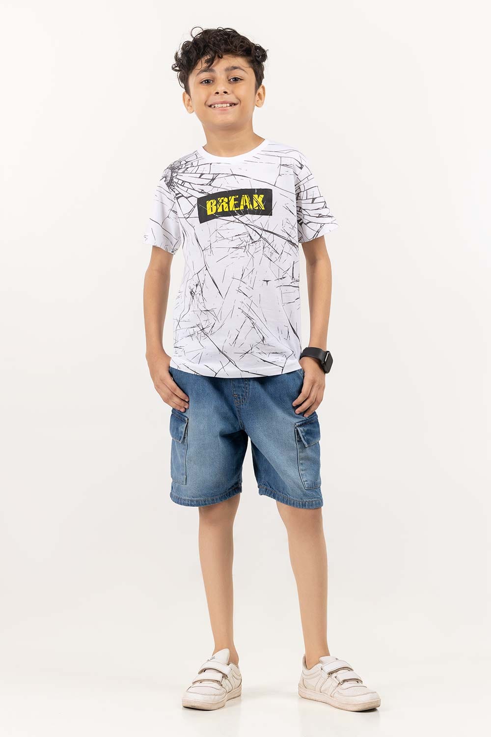 Junior Boy Snow White Printed Knit Top JBKT-2210053