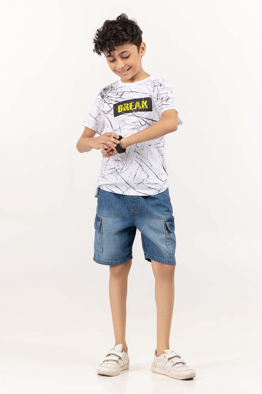 Junior Boy Snow White Printed Knit Top JBKT-2210053