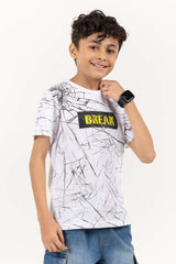 Junior Boy Snow White Printed Knit Top JBKT-2210053